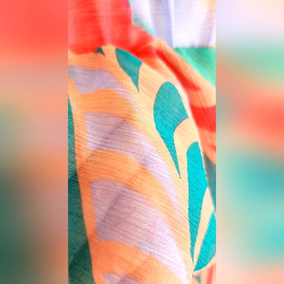 COOPER ST Women Blouse Size 10 Pink Multicoloured Strapless Sheer Lightweight - Picture 5 of 9